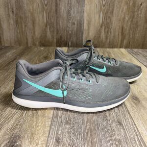 Nike Flex Women's US Size 7.5 830751-013 Gray Aqua Blue Running Sneaker Shoes